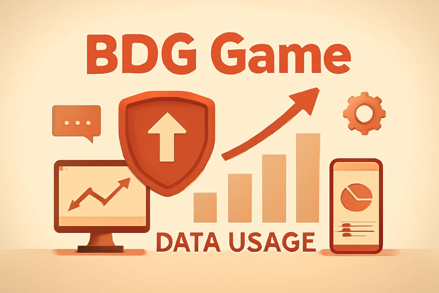 An informative graphic showing data usage metrics for BDG Game, with bright #c4181a accents.