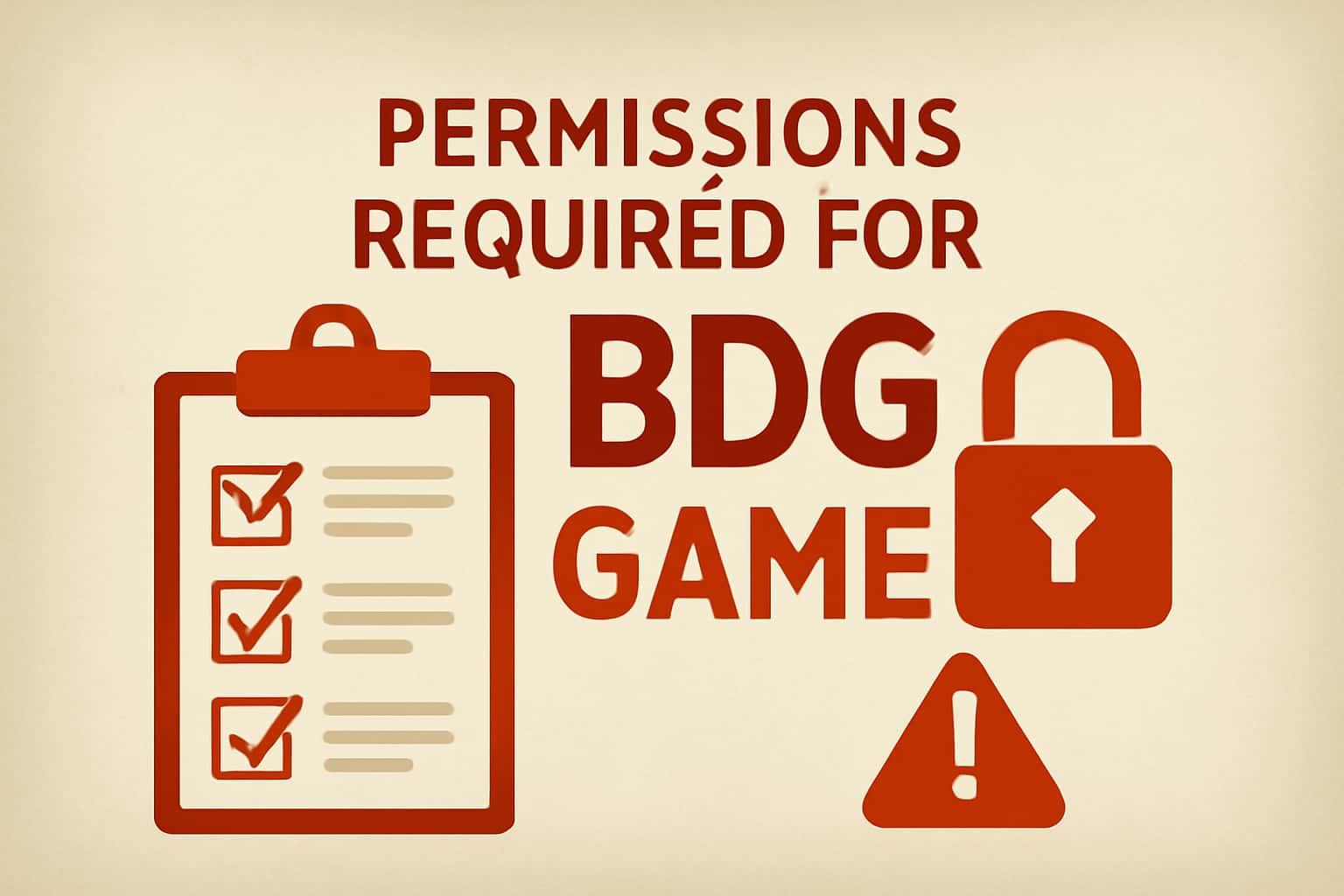 An illustrative representation of the permissions needed for the BDG Game, showcasing a clear focus on the title.