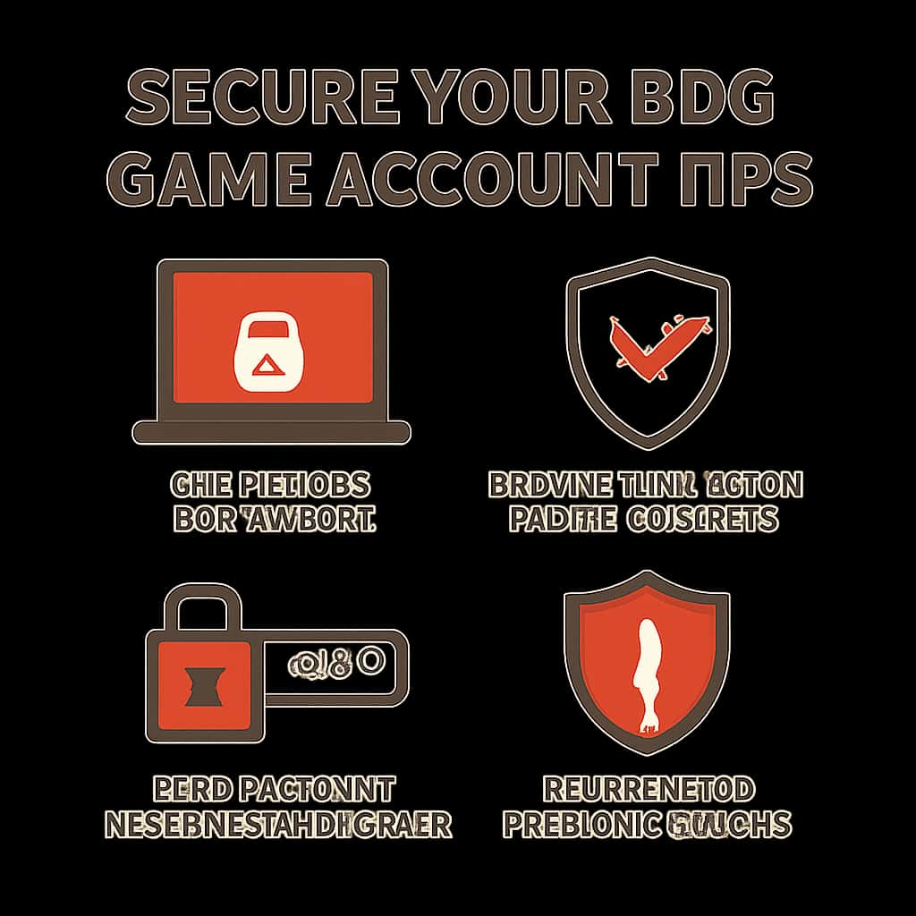 Diagram illustrating account security tips for BDG Game.